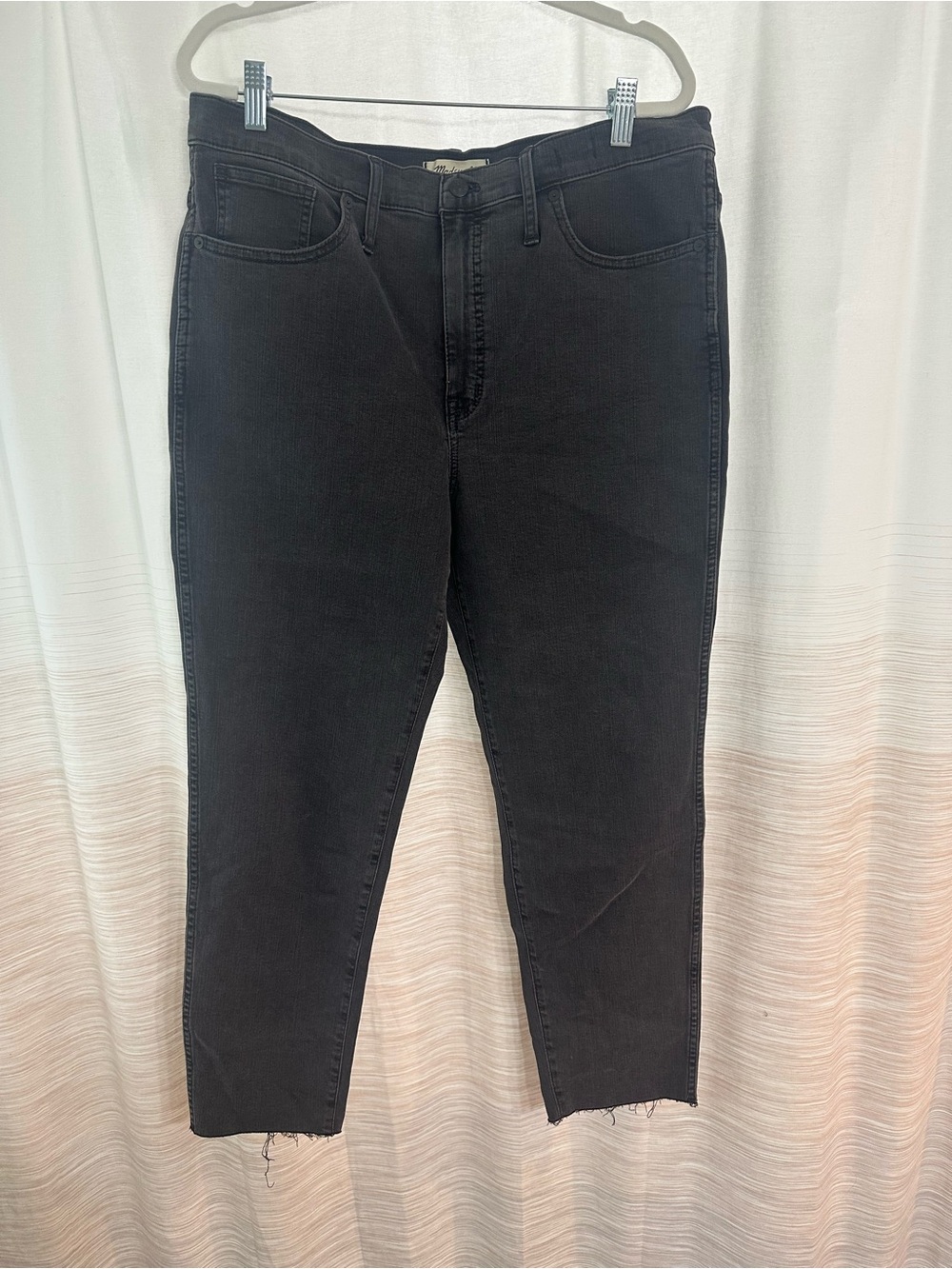 NWT Madewell Women's Stovepipe Washed Black High-Rise Jeans Size 32